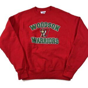 Champion‎ Reverse Weave Woodson Warriors Sweatshirt Mens Small Red Pullover Crew